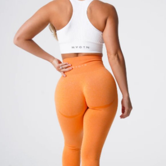 NVGTN Pants - NVGTN Sunset Orange Contour Seamless Leggings (M) *Brand New with Tags*